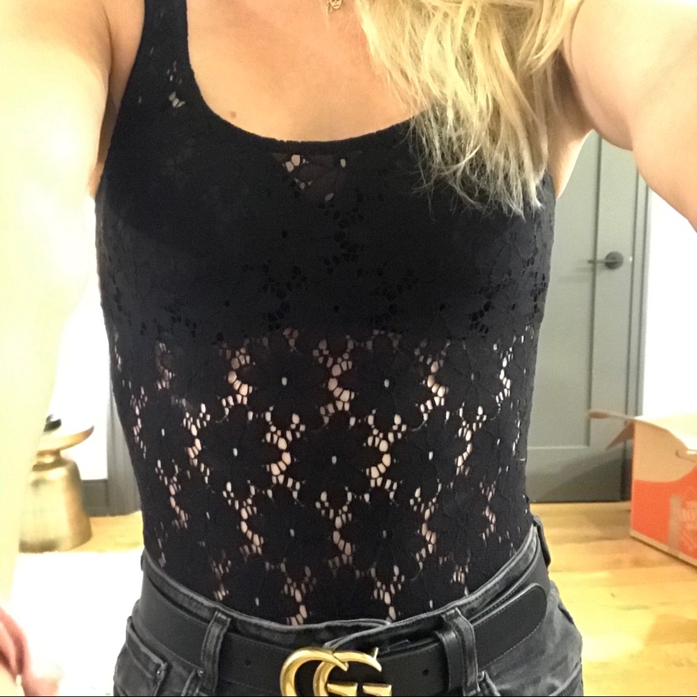 NEVER WORN Mesh Zara Sleeveless Bodysuit